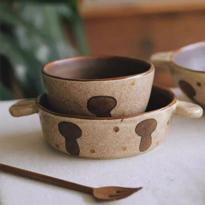 Bol en céramique champignon fait main 