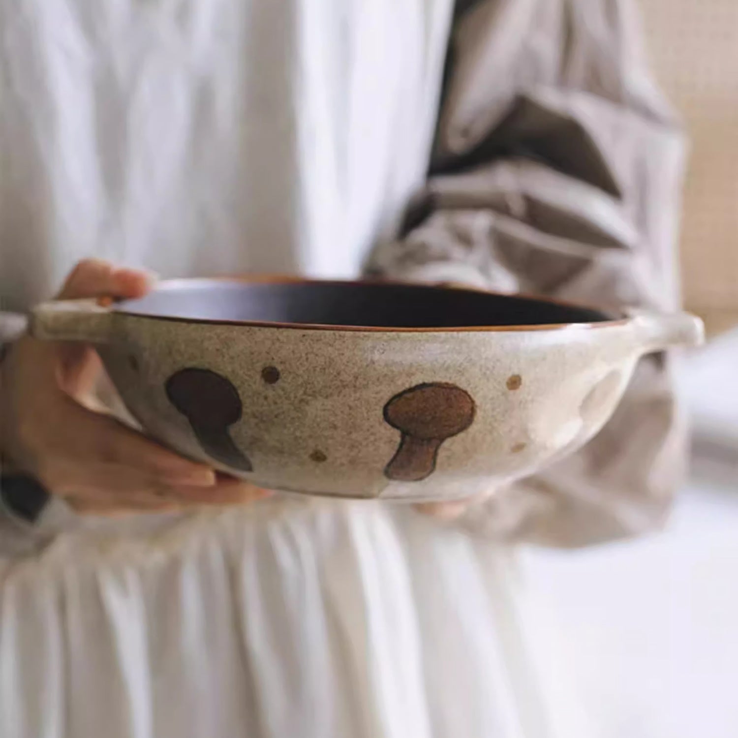 Bol en céramique champignon fait main 