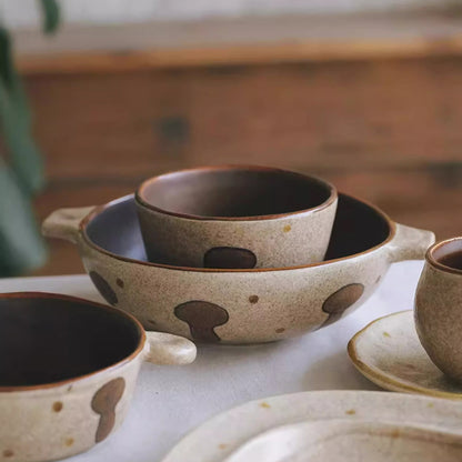 Bol en céramique champignon fait main 