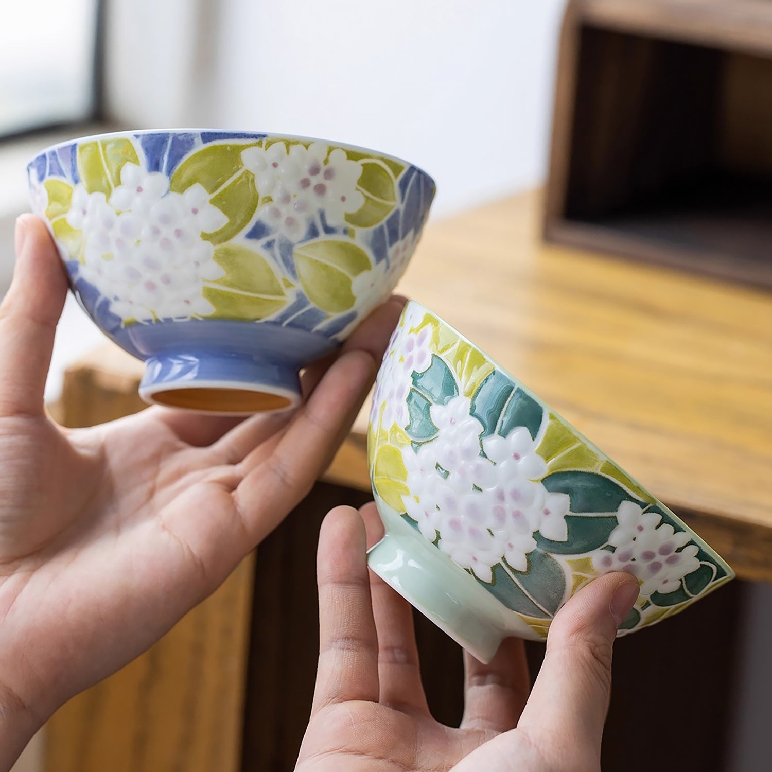 Bol  Minoyaki avec motif lapin ou hortensia