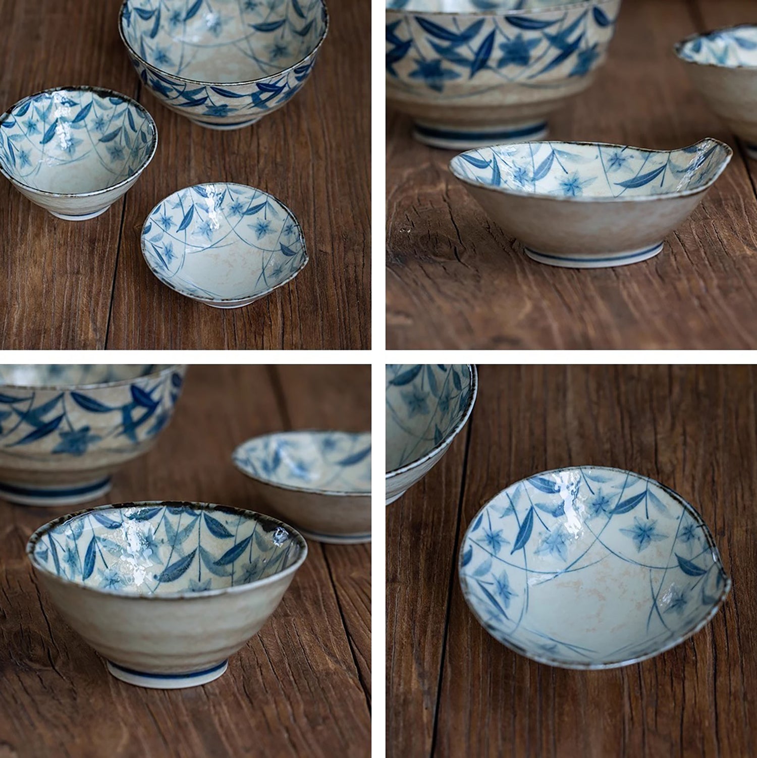 Bol Minoyaki avec motif vintage de campanules bleu