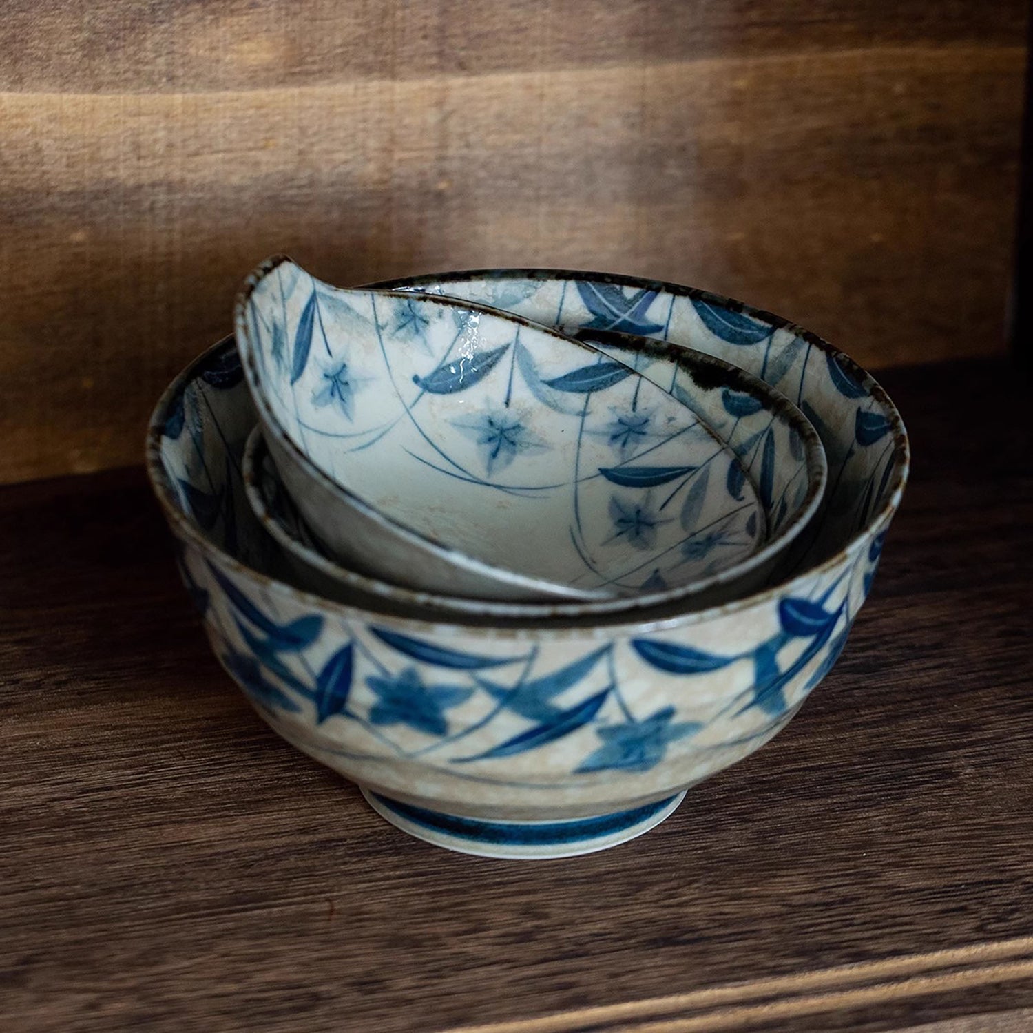 Bol Minoyaki avec motif vintage de campanules bleu