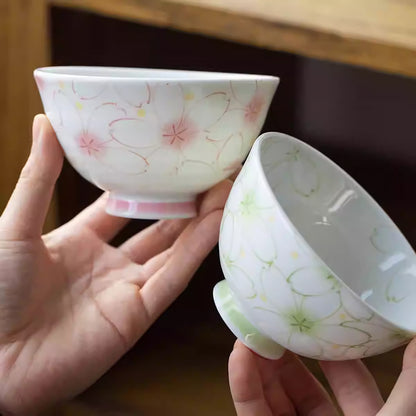 Bol en céramique Minoyaki avec motif floraux