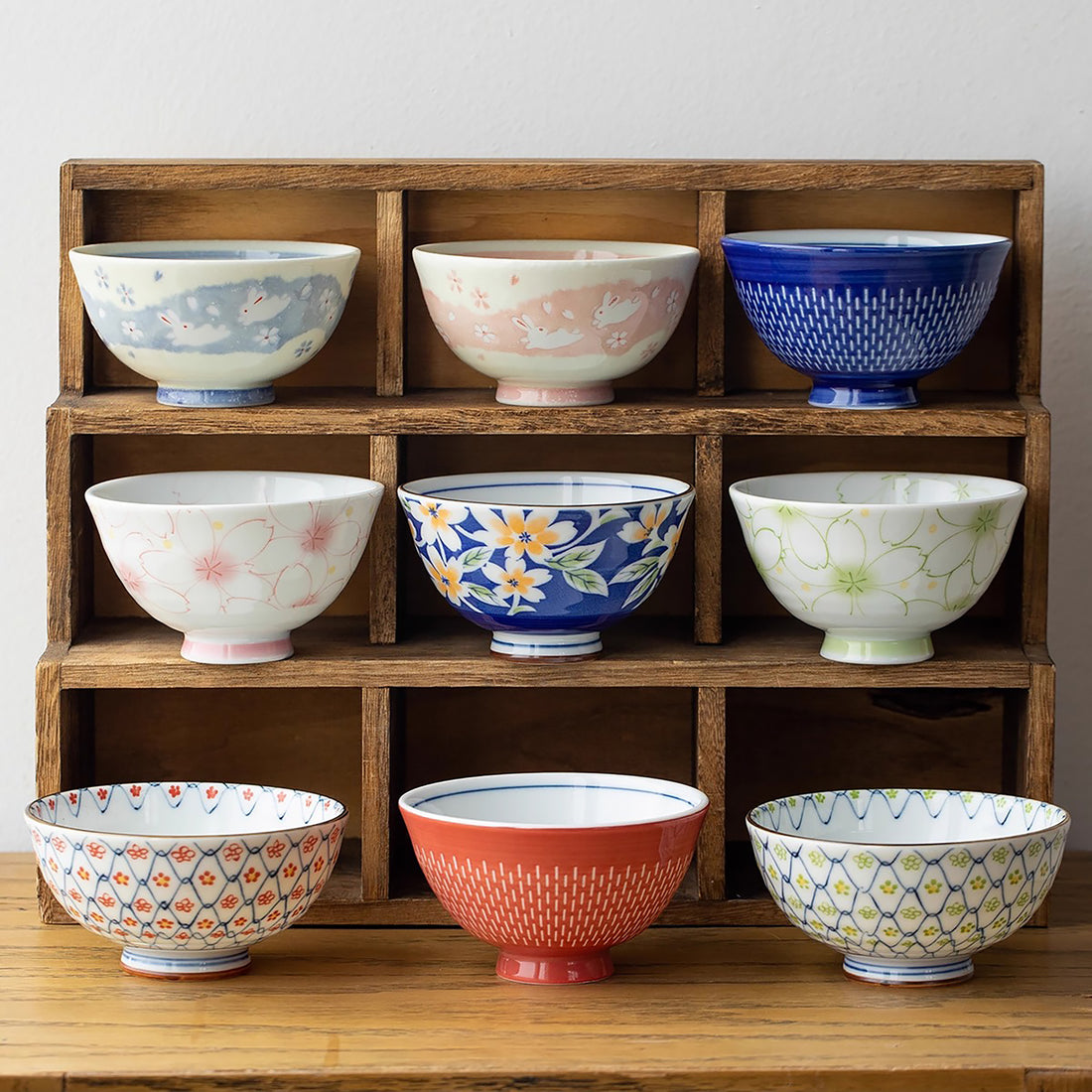 Bol en céramique Minoyaki avec motif floraux