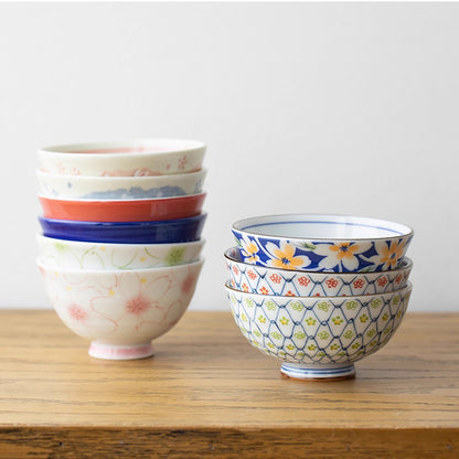 Bol en céramique Minoyaki avec motif floraux