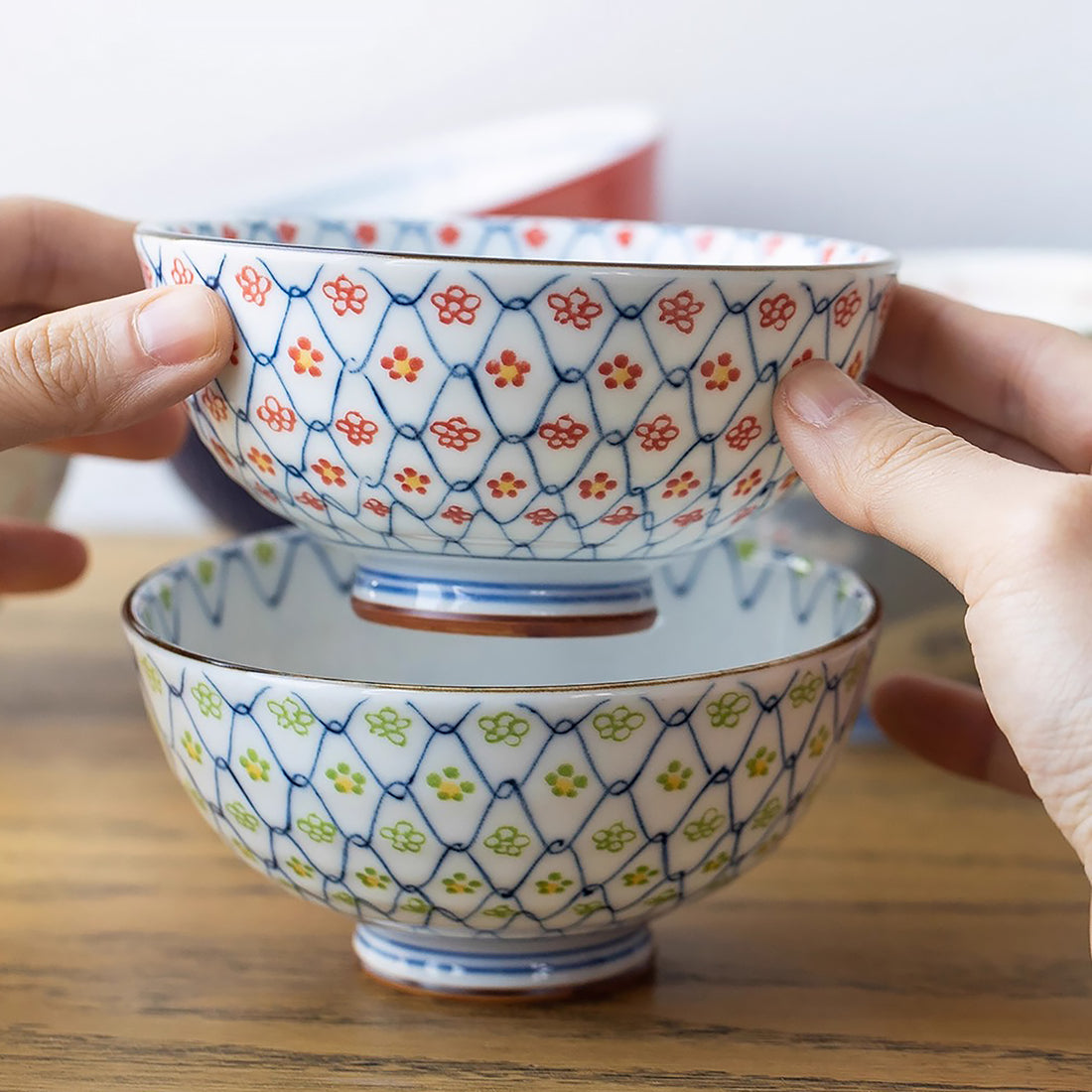 Bol en céramique Minoyaki avec motif floraux
