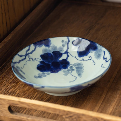 Vaisselle Minoyaki à motif bleu indigo “Kasuri”