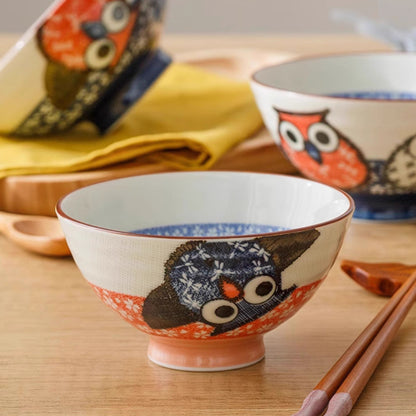 Bols à riz avec mignon dessin Hibou