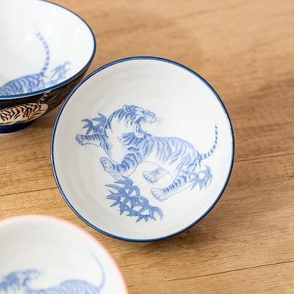 Bol en Céramique Minoyaki avec motif tigre