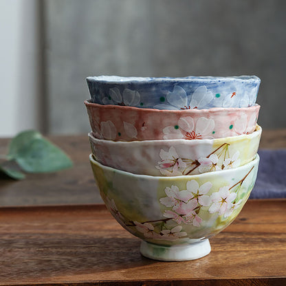 Artisanal bowl with Sakura pattern