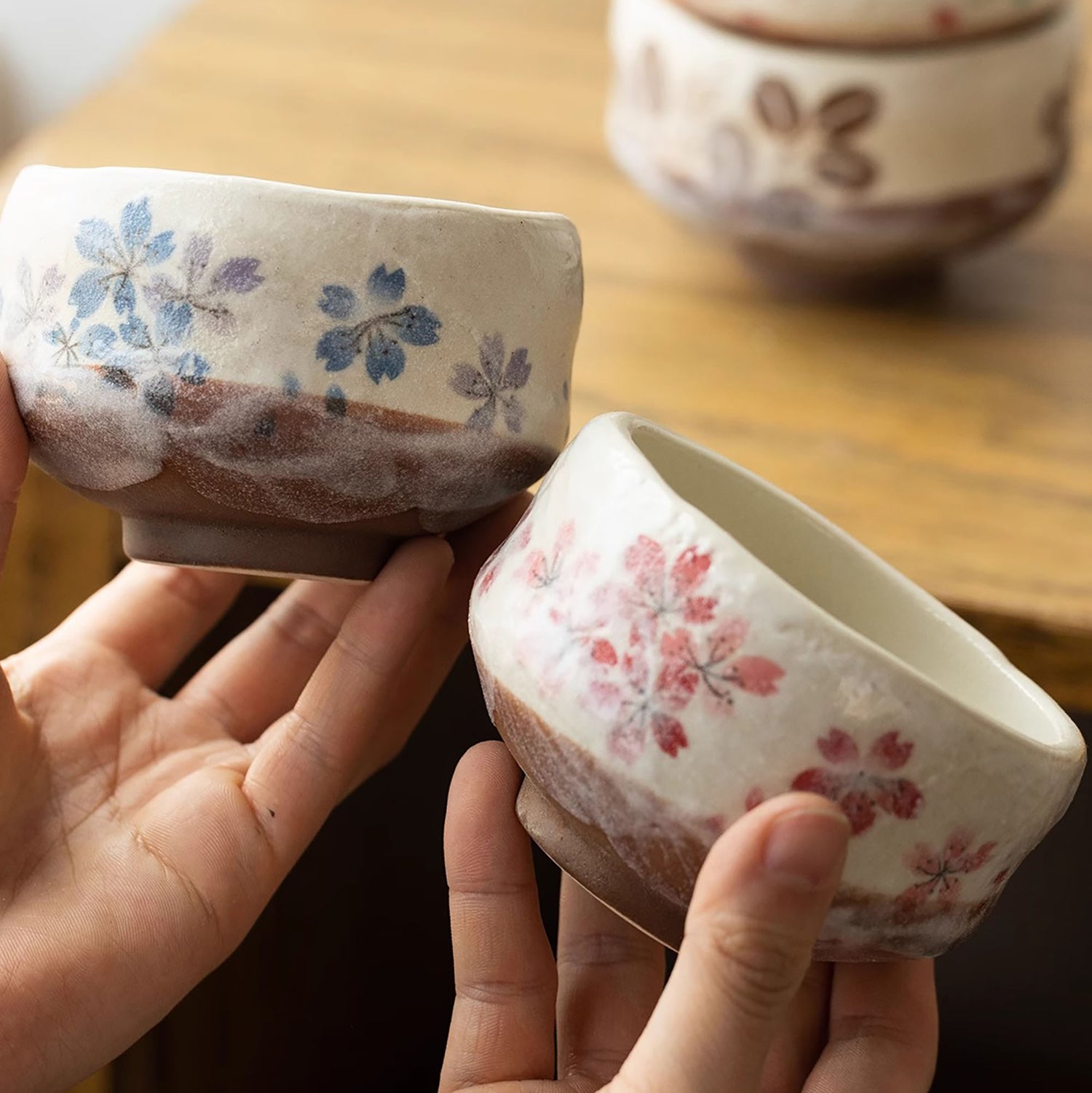 Mino Ware Japanse Matcha Bowl Chawan Heian Sakura blauw kleur diameter Mino Ware Japanse Matcha Bowl Chawan Heian Sakura blauw kleur diameter