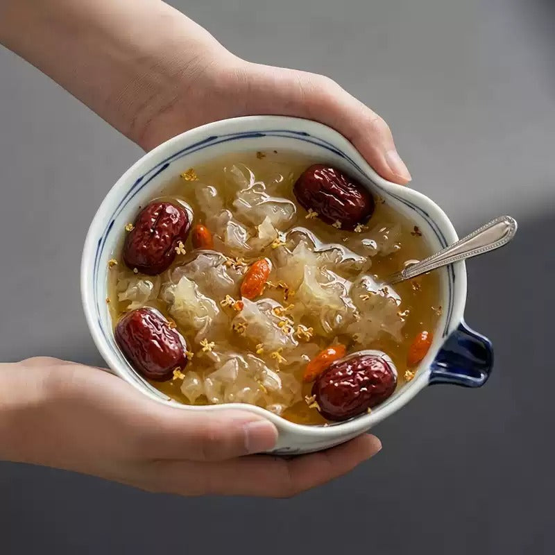 Bol à soupe Arita-yaki en forme de gourde décor sakura bleu