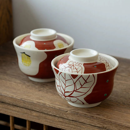 Bol à chawanmushi Setoyaki à décor Aka-e
