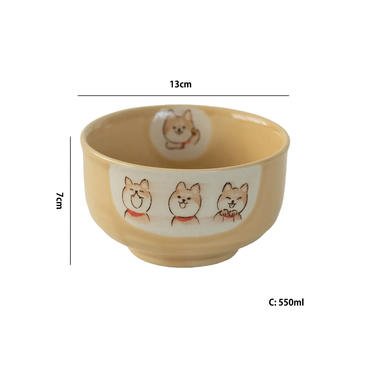 Bol Setoyaki avec Shiba Inu peint à la main
