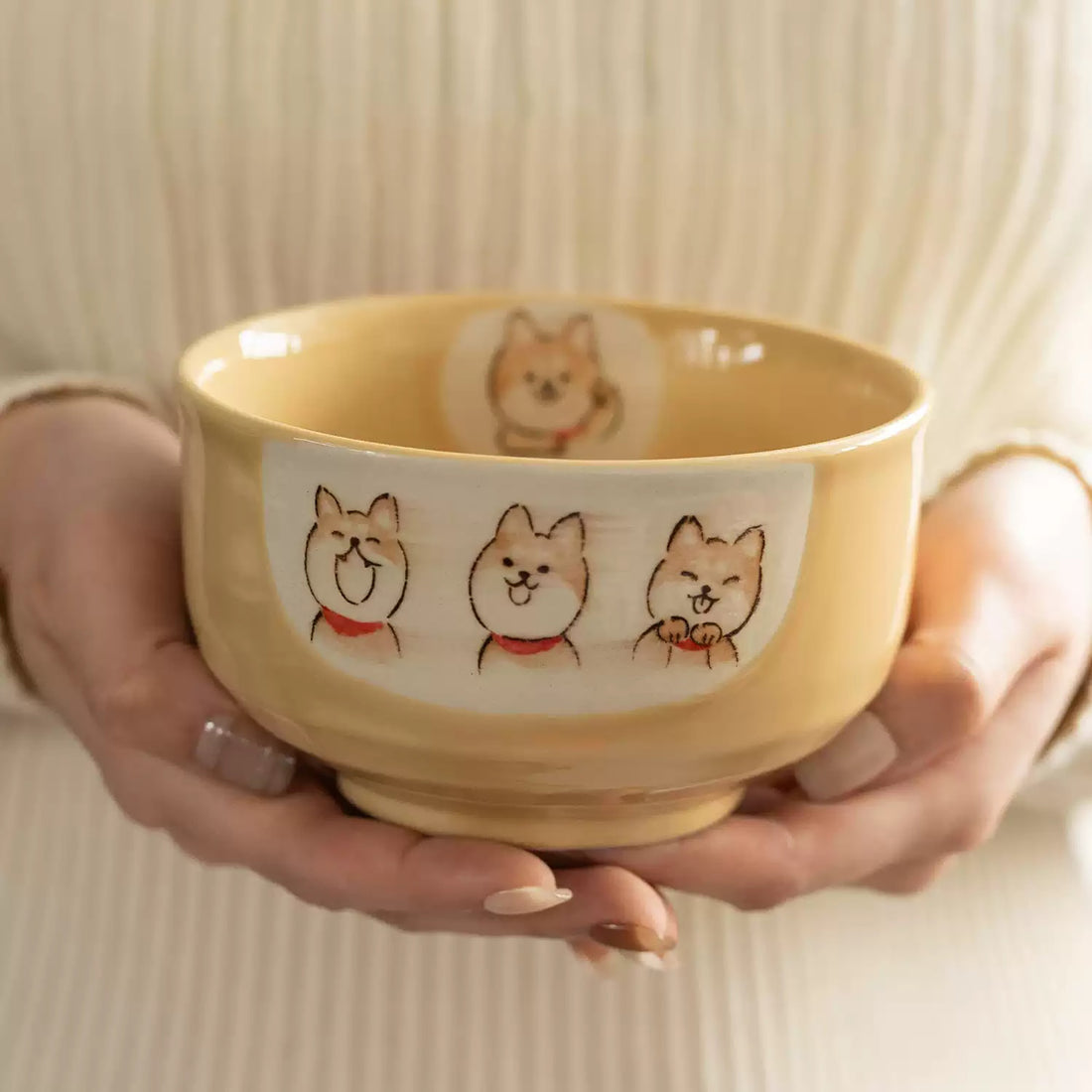 Bol Setoyaki avec Shiba Inu peint à la main