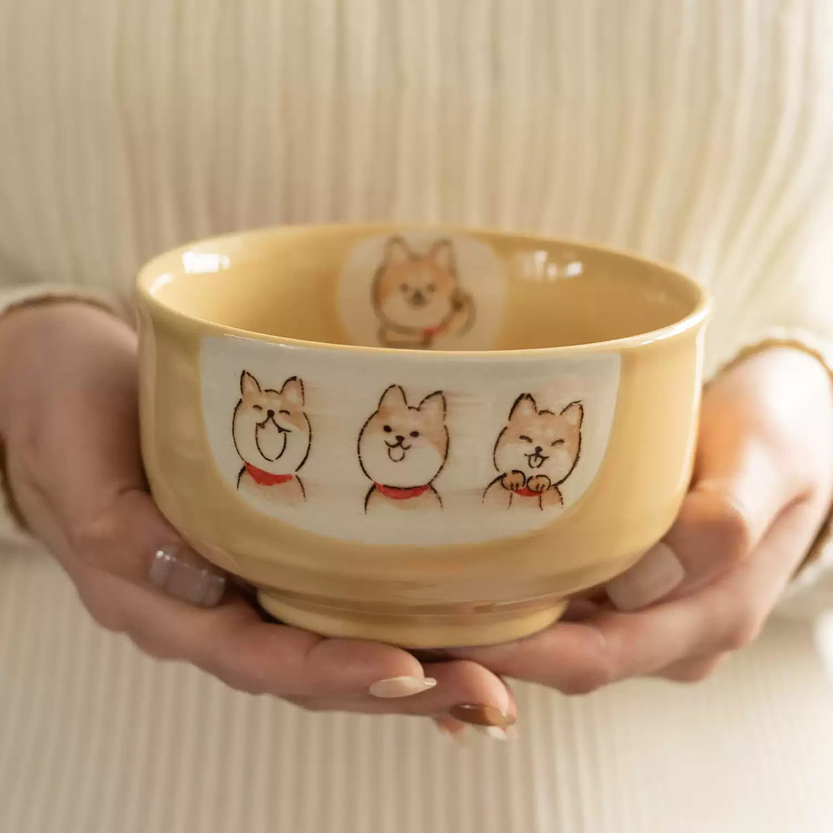Bol Setoyaki avec Shiba Inu peint à la main
