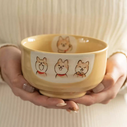 Bol Setoyaki avec Shiba Inu peint à la main