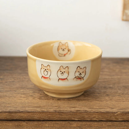 Bol Setoyaki avec Shiba Inu peint à la main