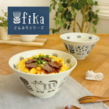 Bol en céramique Fika avec motif chat mignon