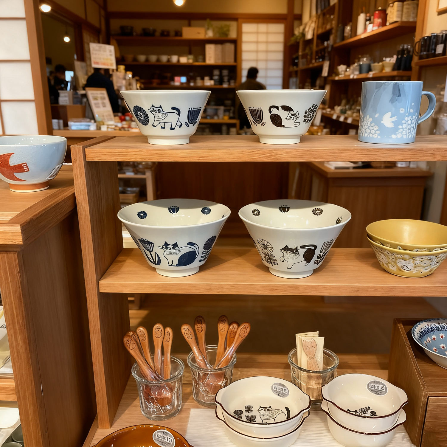 Bol en céramique Fika avec motif chat mignon