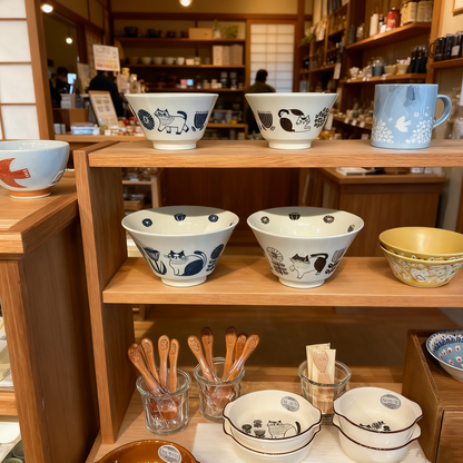 Bol en céramique Fika avec motif chat mignon