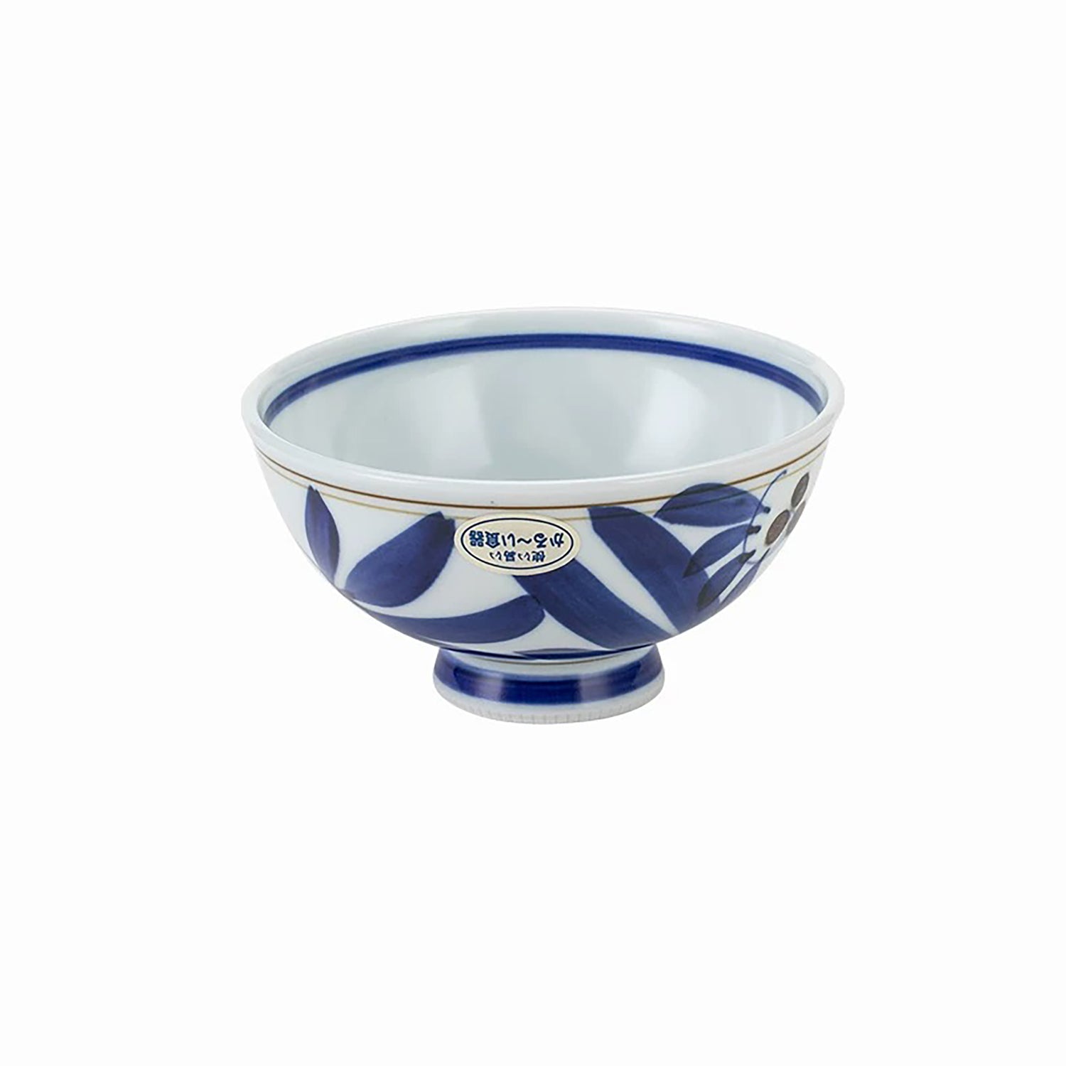 Bol en porcelaine Mino-yaki Issei décor feuilles ondoyantes