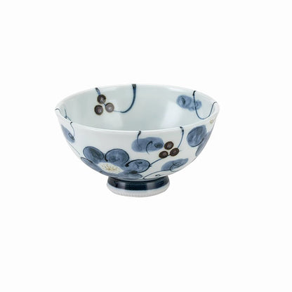 Bol en porcelaine Mino-yaki Issei décor feuilles ondoyantes