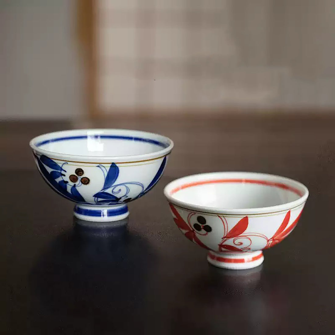 Bol en porcelaine Mino-yaki Issei décor feuilles ondoyantes