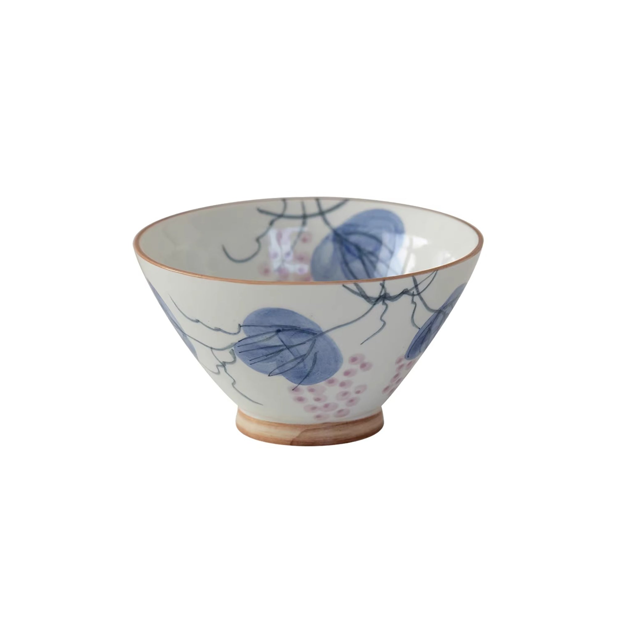 Bol Minoyaki Aka-e style champêtre peint main