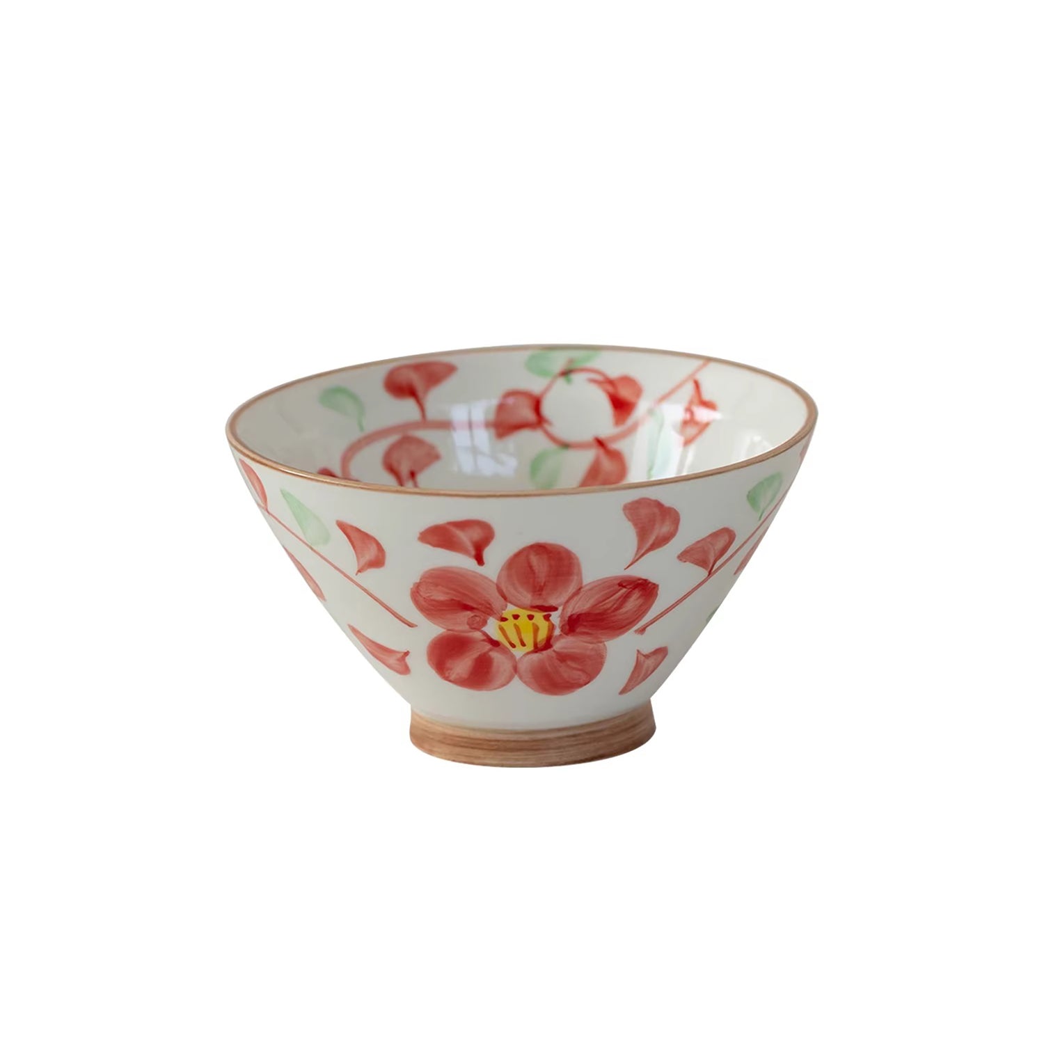 Bol Minoyaki Aka-e style champêtre peint main