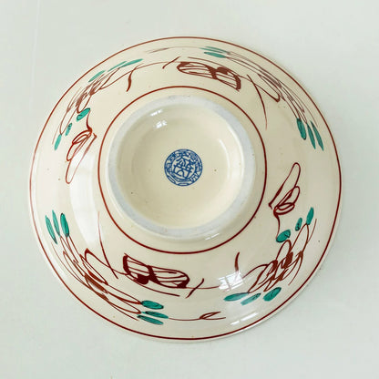 Bol couvert Setoyaki à décor Aka-e