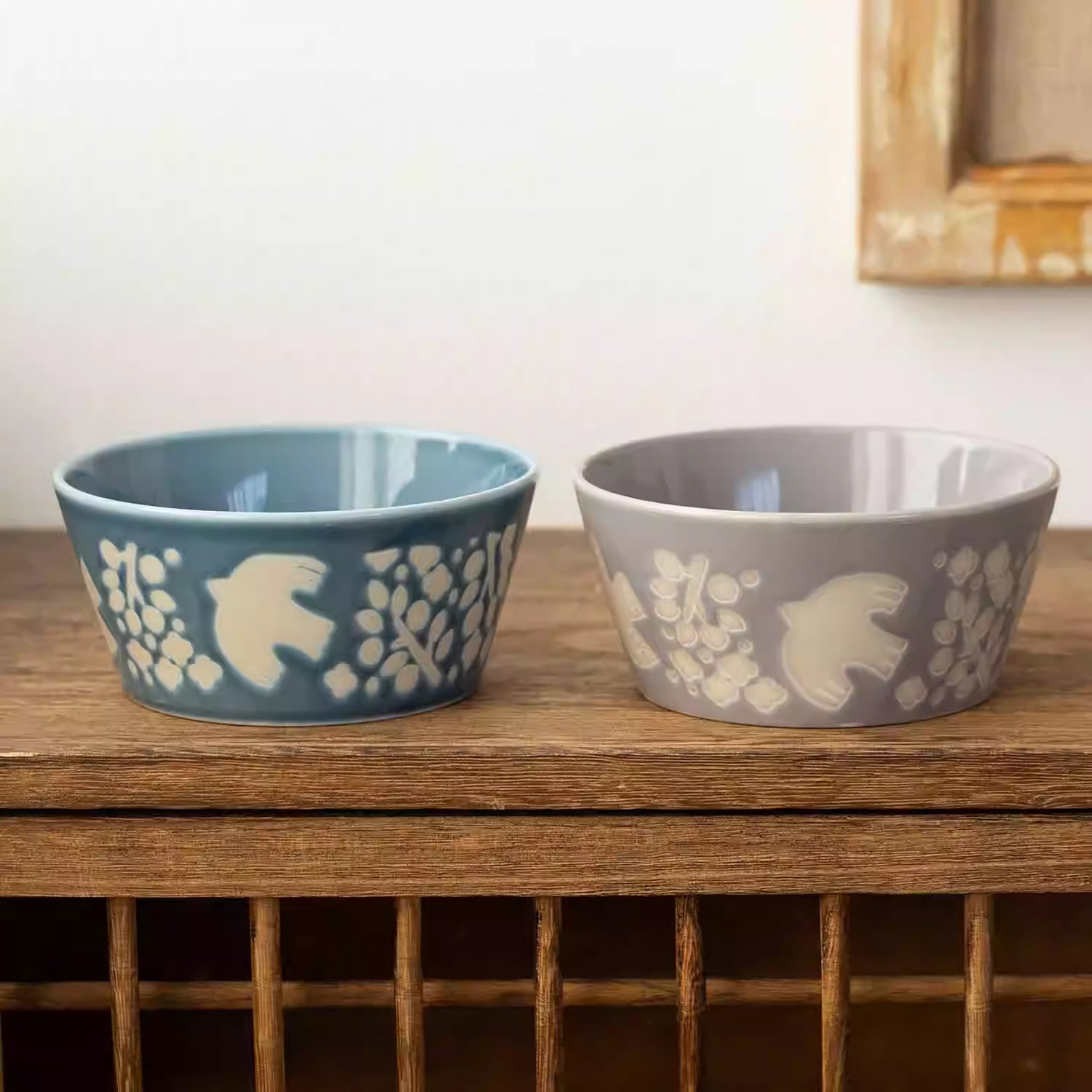 Bol Minoyaki en céramique motif fleurs et oiseaux