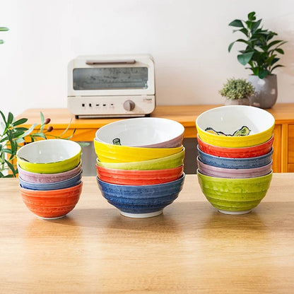 Bol en céramique Minoyaki à motifs de légumes