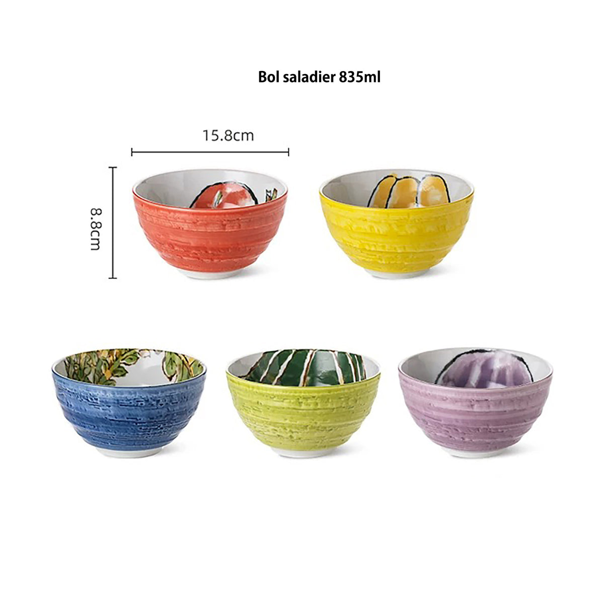 Bol en céramique Minoyaki à motifs de légumes
