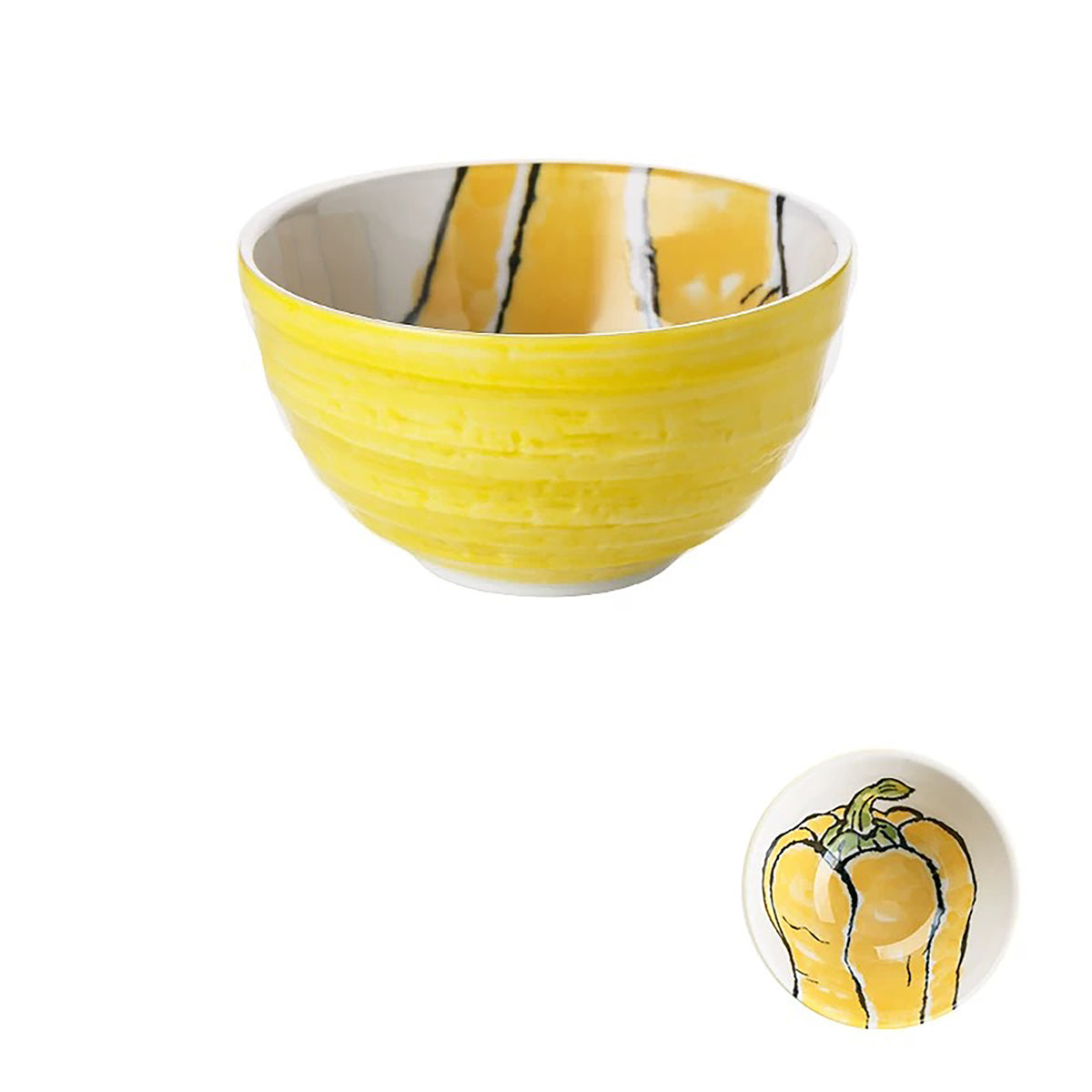 Bol en céramique Minoyaki à motifs de légumes