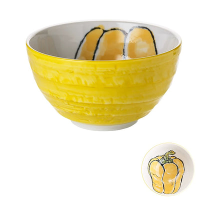 Bol en céramique Minoyaki à motifs de légumes