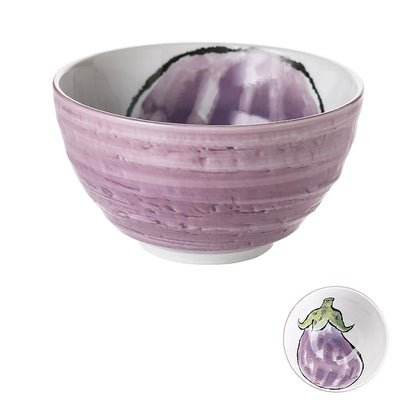 Bol en céramique Minoyaki à motifs de légumes