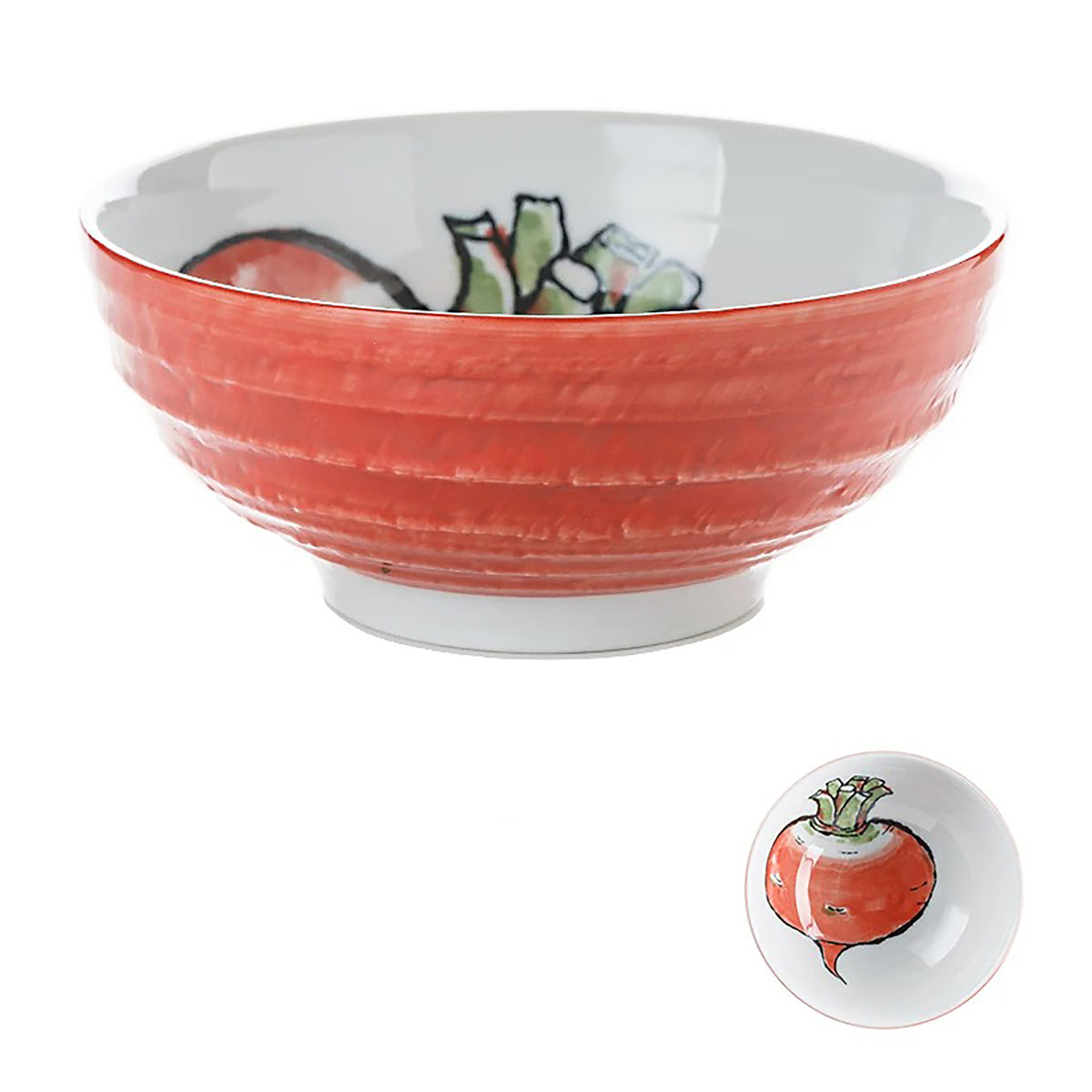 Bol en céramique Minoyaki à motifs de légumes