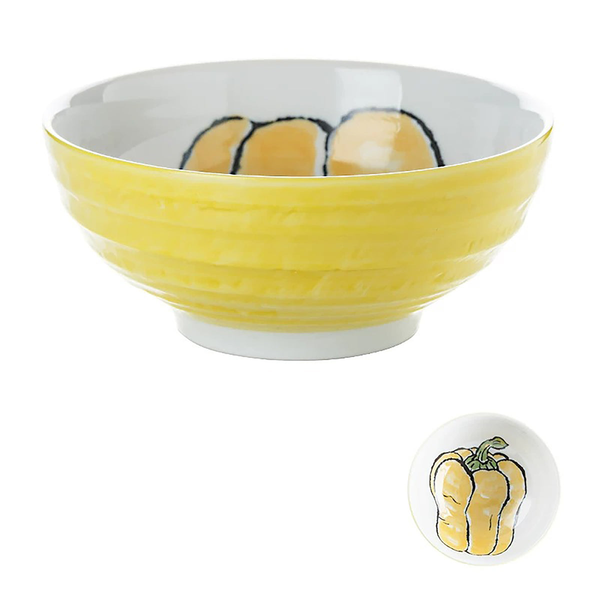 Bol en céramique Minoyaki à motifs de légumes