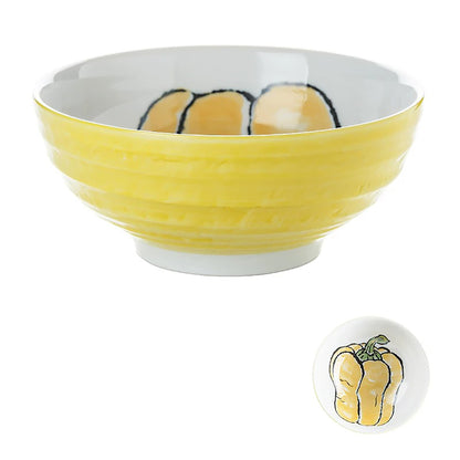 Bol en céramique Minoyaki à motifs de légumes