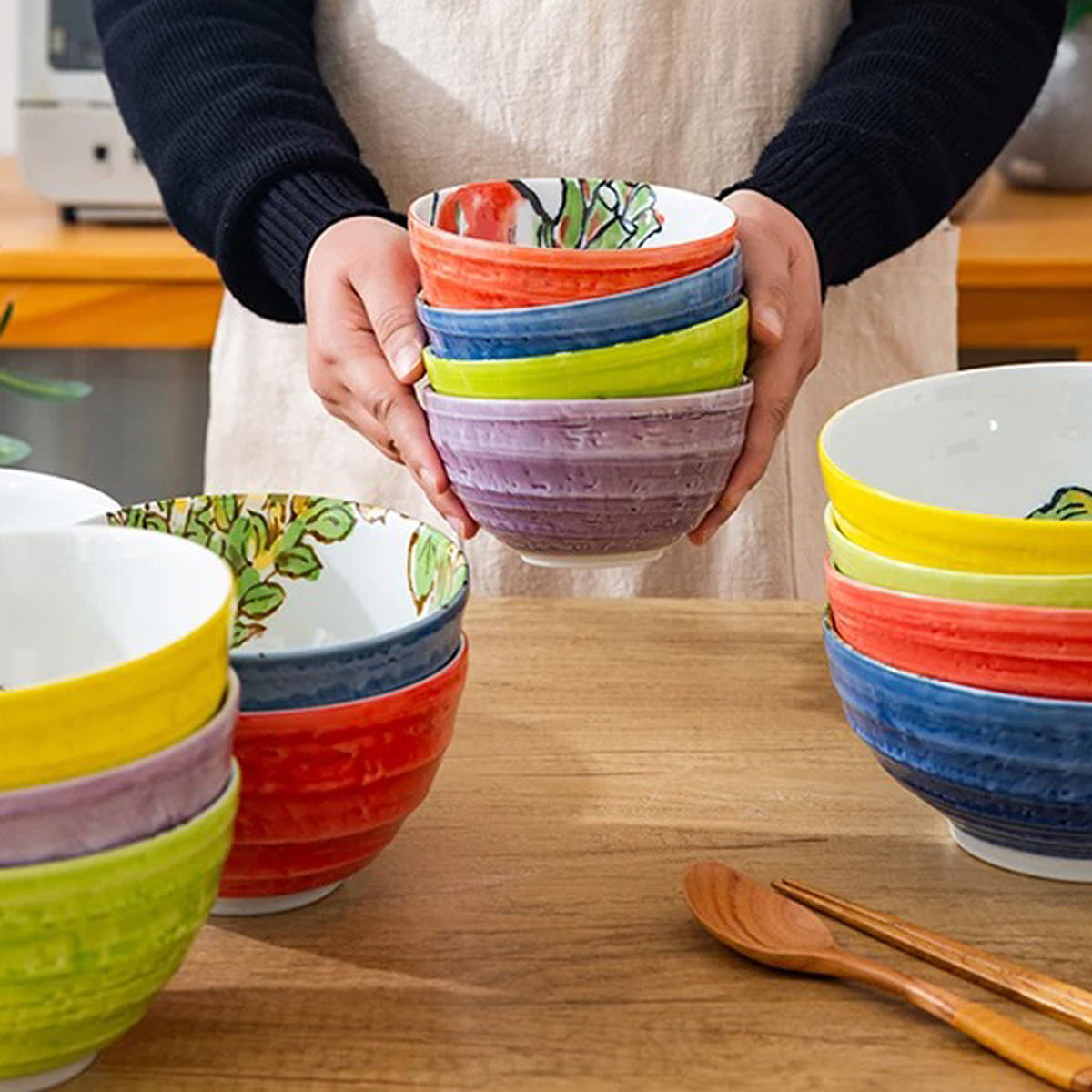 Bol en céramique Minoyaki à motifs de légumes