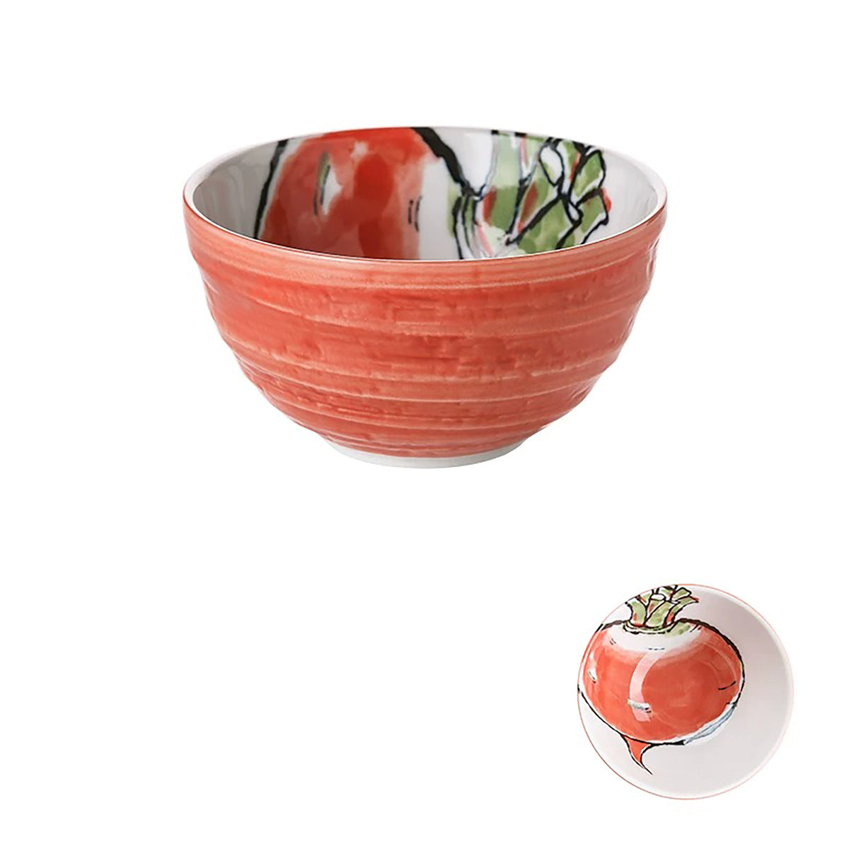 Bol en céramique Minoyaki à motifs de légumes