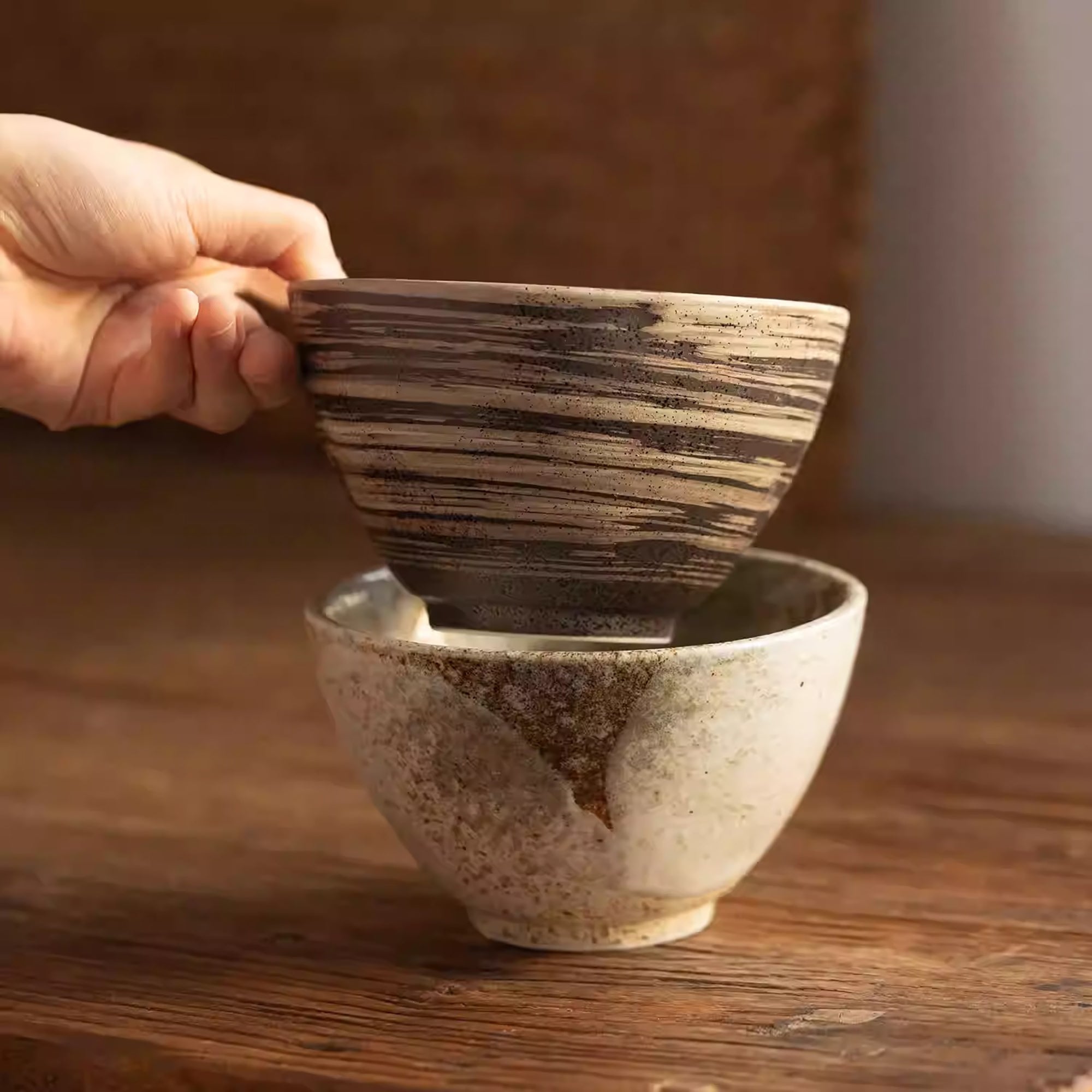 Bol Minoyaki en grès style minimaliste japonais