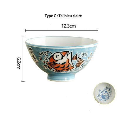 Reisschalen mit japanischem Glücksdesign
