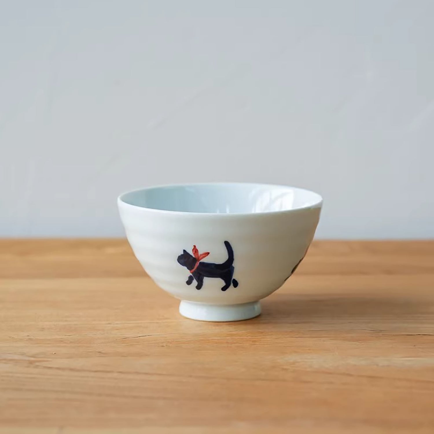 Bol  Mino-yaki motif chat silhouette