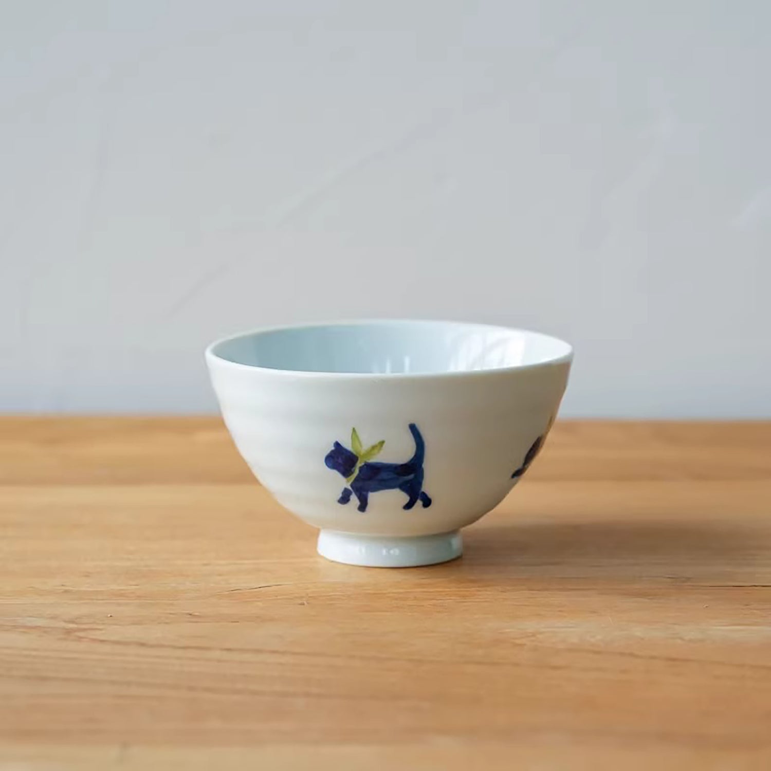 Bol  Mino-yaki motif chat silhouette