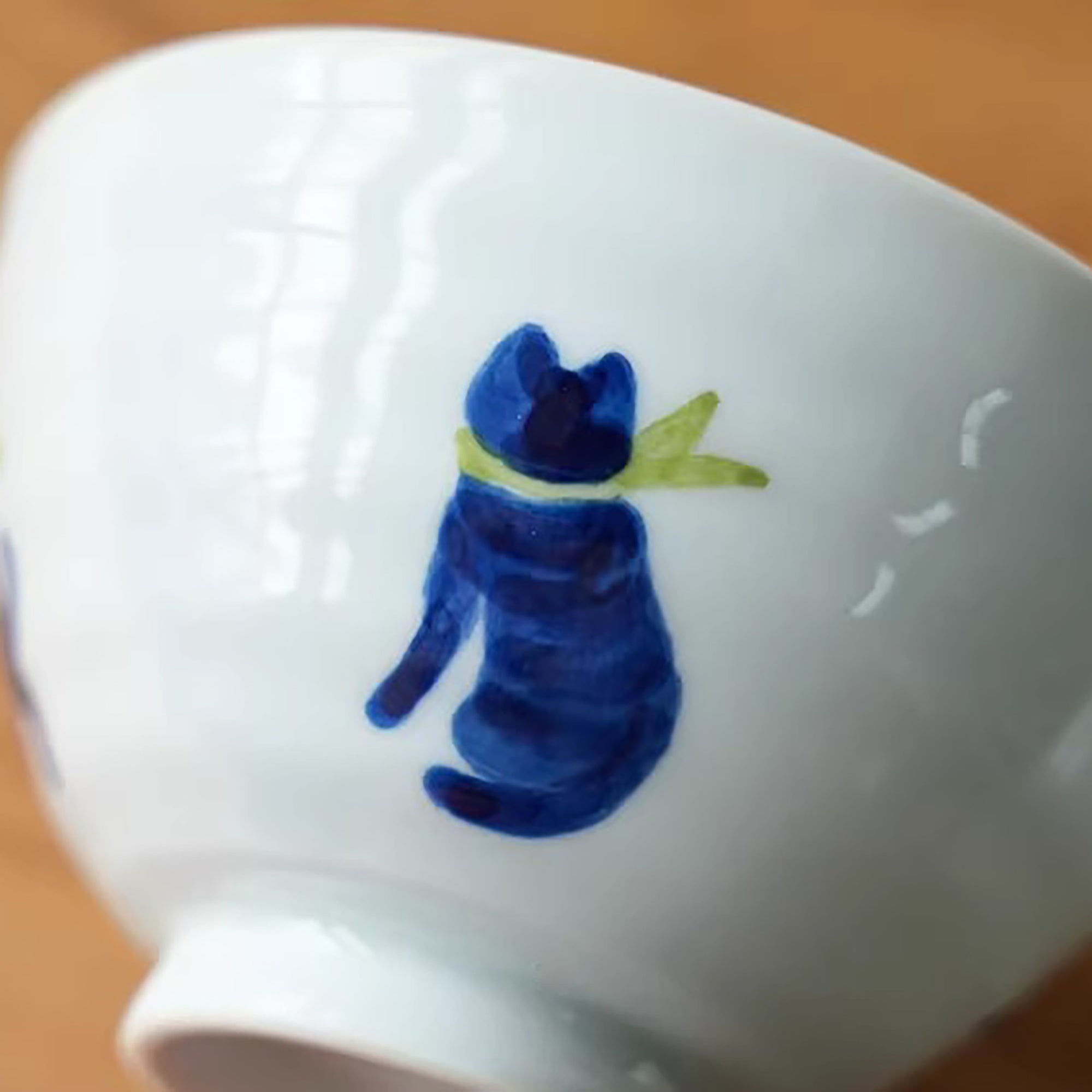 Bol  Mino-yaki motif chat silhouette