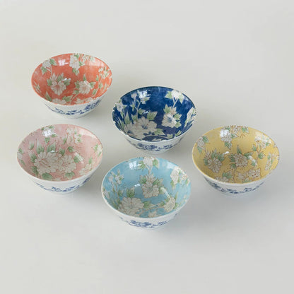 Bol Mino-yaki à motifs de fleurs d&