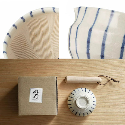Bol à moudre japonais en céramique Seto-yaki