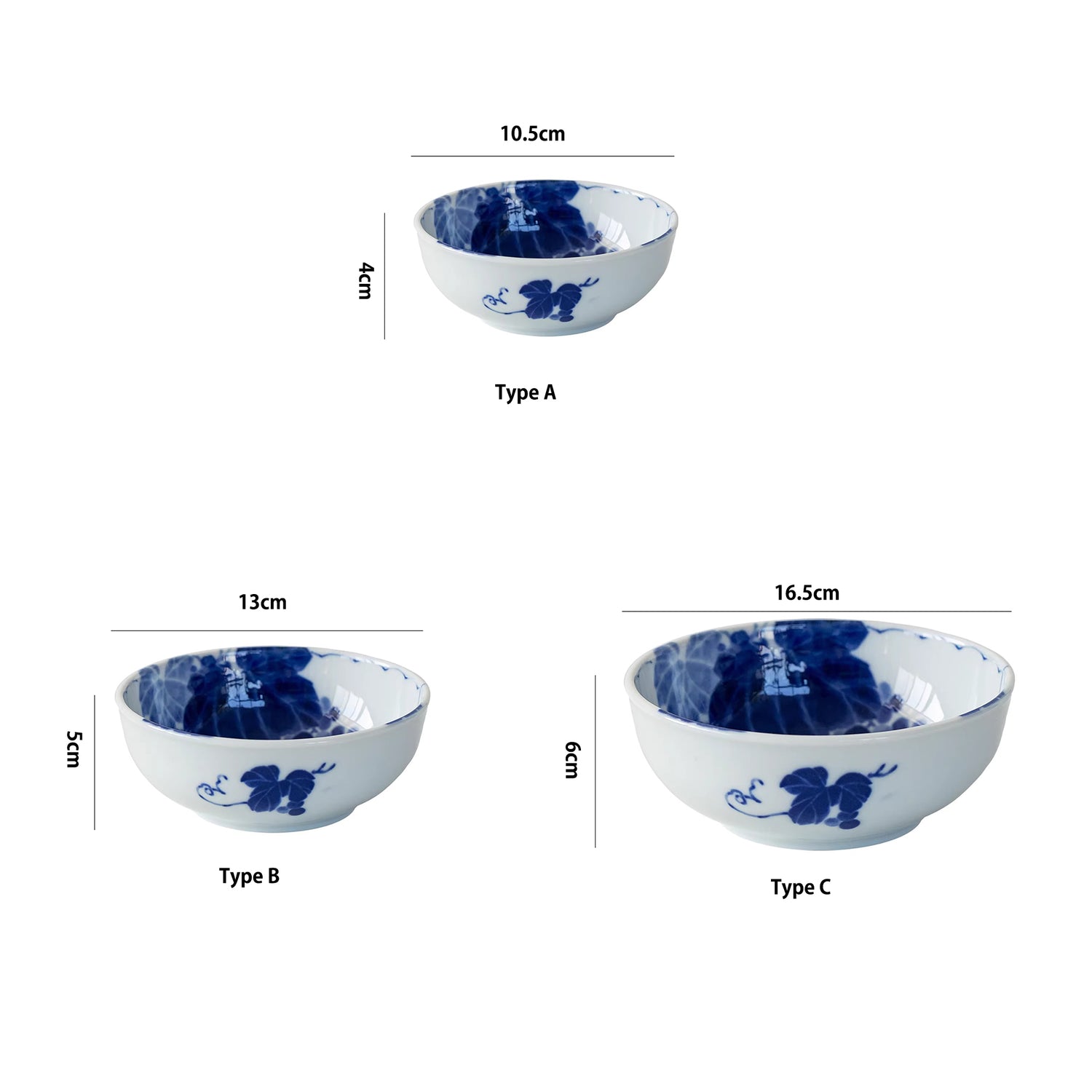 Bol Minoyaki motif raisin peint à la main